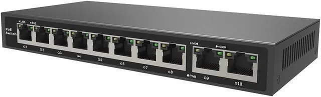Alt view image 2 of 3 - 110W 8CH Full Gigabit Unmanaged PoE Switch Support IEEE 802.3 af/at PoE Standard, Plug-and-Play, 30W Max Power Per Port,POE8CH-110W