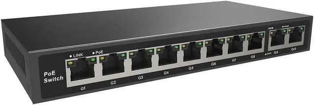 Alt view image 3 of 3 - 110W 8CH Full Gigabit Unmanaged PoE Switch Support IEEE 802.3 af/at PoE Standard, Plug-and-Play, 30W Max Power Per Port,POE8CH-110W
