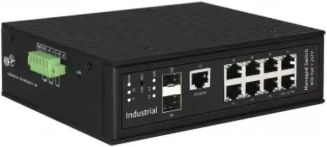 Alt view image 4 of 5 - 37~57V DC L2 Gigabit Managed Industrial PoE Switch 8 Port with 2 Fiber SFP Uplink