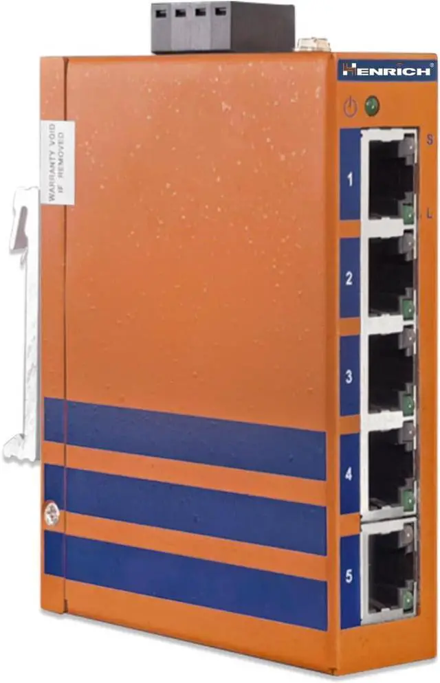 Main image of True Industrial Ethernet: Henrich 5x100Mbps Copper Port Din-Rail Switch