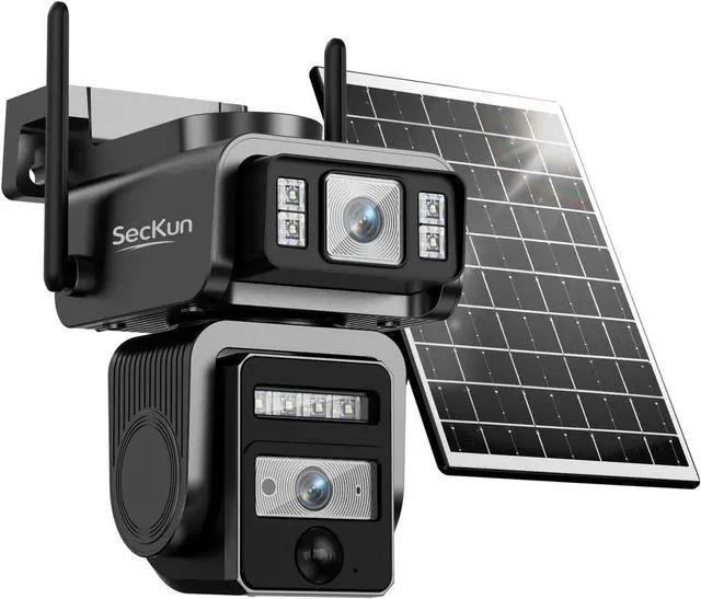 Main image of Solar Security Camera, Dual Lens 360° PTZ, 2.4GHz WiFi