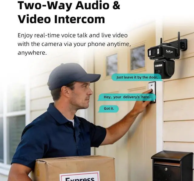 Alt view image 5 of 7 - Solar Security Camera, Dual Lens 360° PTZ, 2.4GHz WiFi
