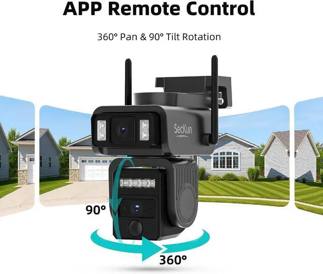 Alt view image 6 of 7 - Solar Security Camera, Dual Lens 360° PTZ, 2.4GHz WiFi