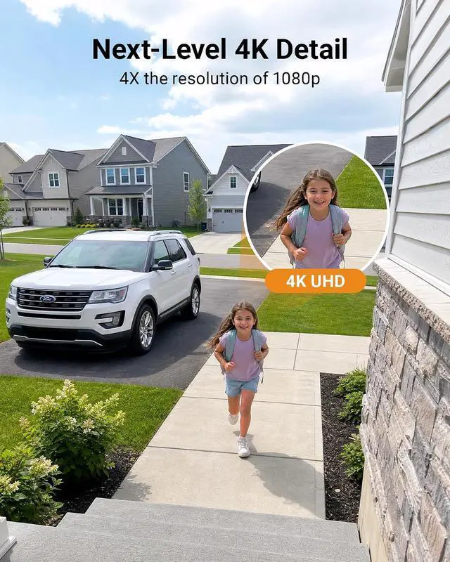 Alt view image 2 of 7 - Anlapus 4K 8CH Wired Security Camera System Outdoor, 8 x 8MP IP66 Pan Tilt CCTV Cameras for Home Security, Night Vision, AI Human Vehicle Detection, 360° Coverage, Audio Recording, 8CH 1TB HDD