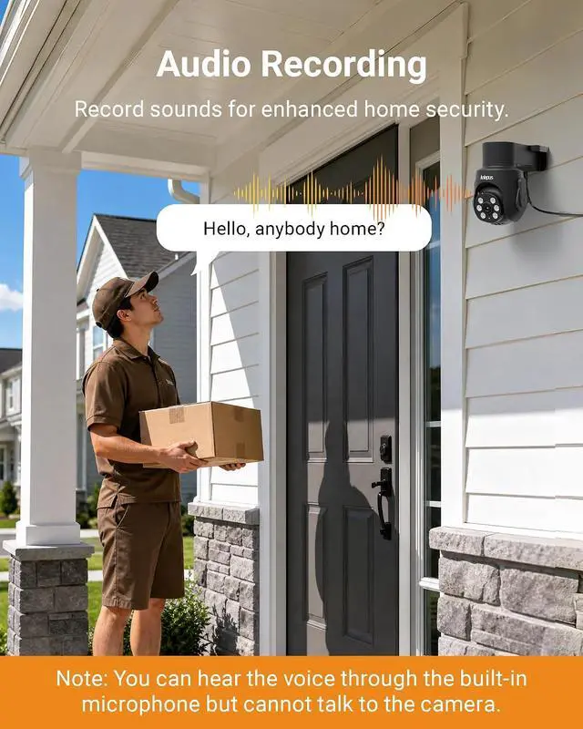 Alt view image 6 of 7 - Anlapus 4K 8CH Wired Security Camera System Outdoor, 8 x 8MP IP66 Pan Tilt CCTV Cameras for Home Security, Night Vision, AI Human Vehicle Detection, 360° Coverage, Audio Recording, 8CH 1TB HDD