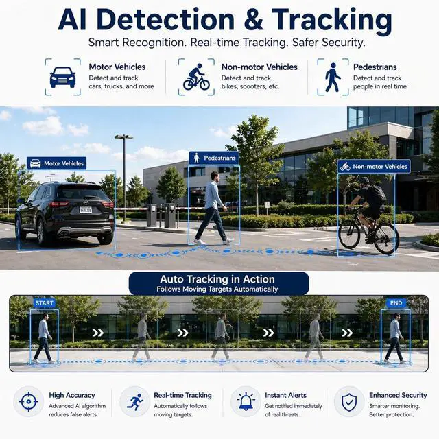 Alt view image 5 of 7 - SUNBA High Speed Deep AI Auto Tracking PTZ Camera PoE+ Outdoor(with 65W PoE+ Injector), 72X Zoom 5MP Smart Security Dome, RTMP for YouTube Live Streaming, 2-Way Audio, Night Vision 1500ft (P636 V2)