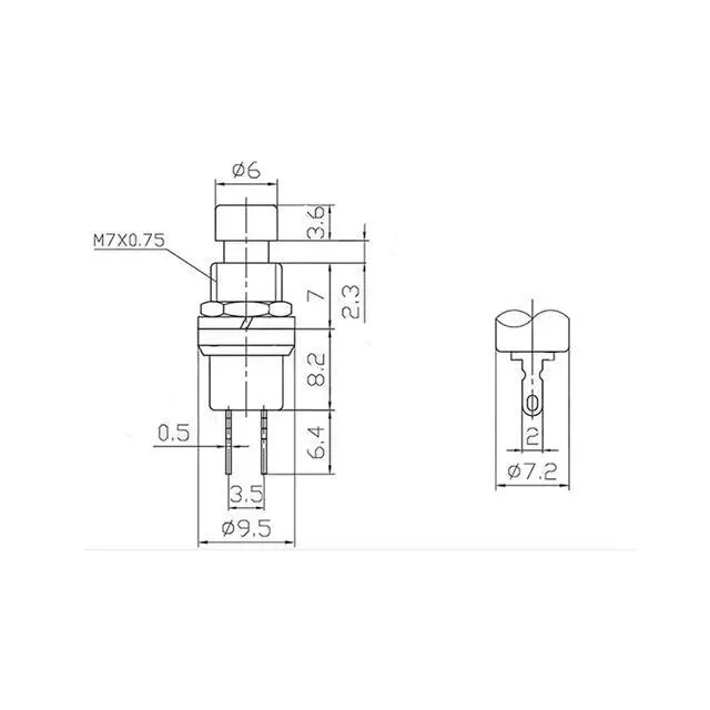 Alt view image 5 of 5 - 300pcs 7mm Momentary Push Button Switch Press The Reset Switch Momentary On Off Push Button Micro Switch Normally Open NO