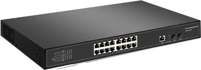 Main image of 16 Ports gigabit Managed POE Switch with 2 Gigabit SFP Slots poe Managed Switch IGMP VLAN(200w