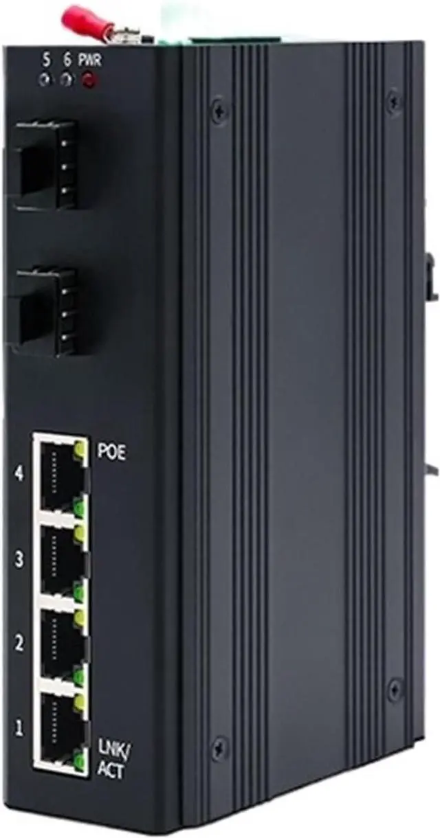 Main image of 6 Port Gigabit Managed Industrial Switch 1000Mbps Web Managed Network Ethernet Switch DIN Rail Mounted IP40 Protection