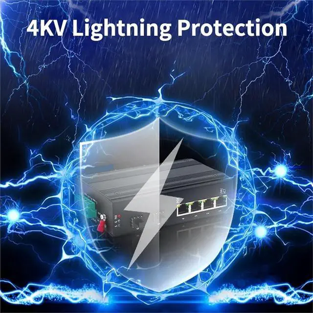 Alt view image 6 of 7 - 6 Port Gigabit Managed Industrial Switch 1000Mbps Web Managed Network Ethernet Switch DIN Rail Mounted IP40 Protection