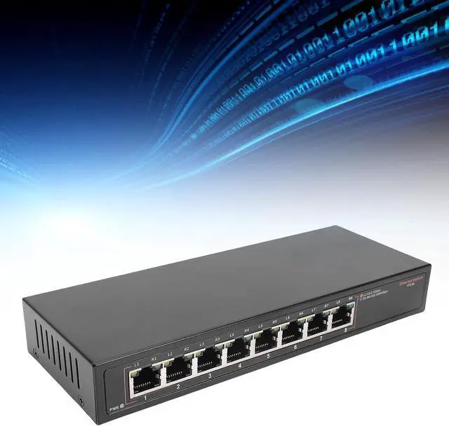 Alt view image 2 of 7 - 8 Port 2.5G Gigabit Ethernet Switch 100/1000/2500Mbps RJ45 40Gbps Capacity Network Switch for Home Office, Bedroom, Media Room US Plug (100-240V)