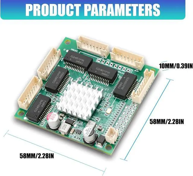 Alt view image 2 of 7 - Miniature 5 Port Gigabit Ethernet Switches Module with Standard POEs and Embedded Networking Board for Home Offices and Iots Networking Switches