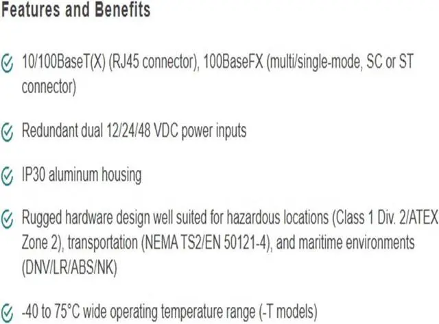 Alt view image 2 of 3 - EDS-208A Series 8-port Compact Unmanaged Ethernet Switches EDS-208A, EDS-208A-SS-SC-T, EDS-208A-MM-SC, EDS-208A-T(EDS-208A)