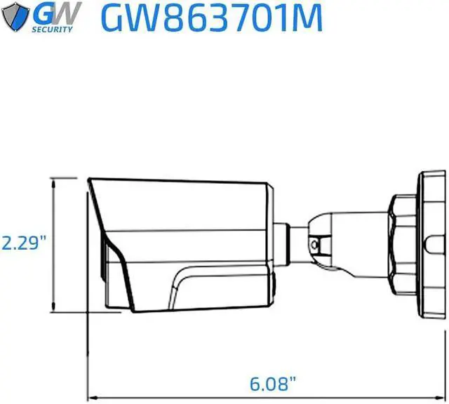 Alt view image 2 of 2 - GW Security 4K 8MP TAA & NDAA Compliant Outdoor Indoor Face Recognition Human/Vehicle AI Detection Microphone PoE IP Weatherproof Bullet Security Camera (GW863701M)