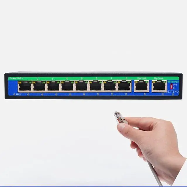 Alt view image 3 of 5 - 9 Port 8 PoE Injector 10/100mbps IEEE 802.3af/at Power Over Ethernet PoE Switch Without Power Adapter (Color : As Shown Size : One Size) (As Shown One Size)