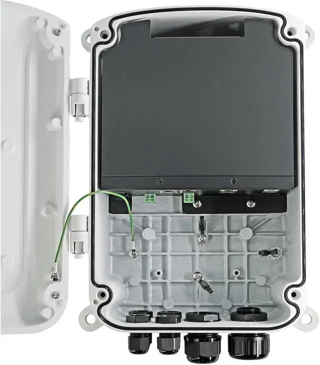 Alt view image 2 of 6 - H40-044-30-DC TAA Compliant Outdoor PoE+ Switch, 4-Port Gigabit IEEE 802.3at, 2 x 1G SFP Slots, 2 x Gigabit RJ45 Uplink Ports, 120W PoE Budget, IP67/IK10 Aluminum Housing, 6kV Surge Protection