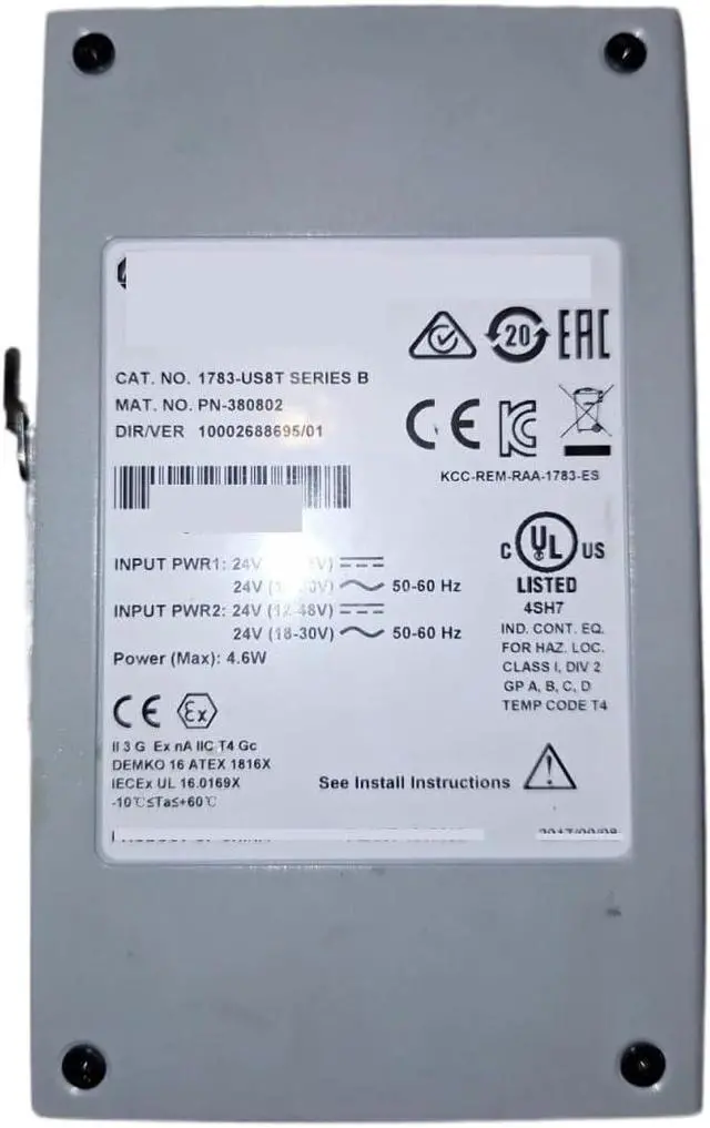 Alt view image 3 of 3 - 1783-US8T 1783US8T 8 Port Industrial Ethernet Switch Unmanaged Network Switch
