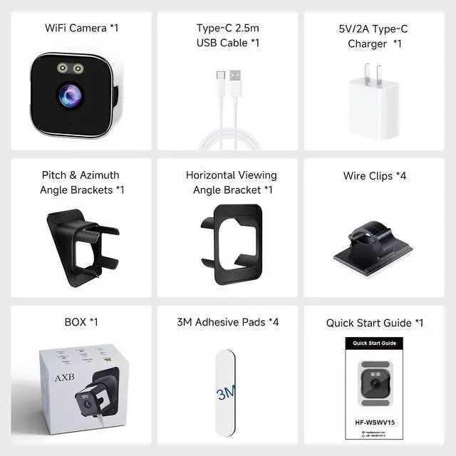 Alt view image 5 of 5 - AXB Window Security Camera for Home: 2.4G & 5G WiFi,Color Night Vision,Smart Motion Detection,with 2 Multiple Angles Window Mounts