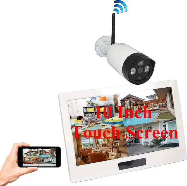 Main image of 4UCam 1080P HD Digital Wireless Home Security Camera System 4CH 10 Inch HD Touch Split Screen LCD Monitor Indoor Outdoor 2.0 Megapixel Camera (1 Camera Set)