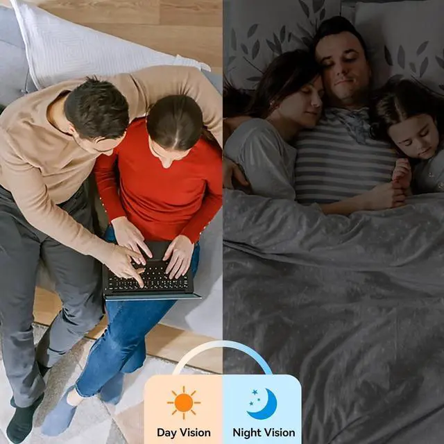 Alt view image 3 of 7 - 1080P WiFi Hidden Smoke Detector Camera, Portable Home Security Nanny Cam with Night Vision, App Control & Loop Recording for Indoor Spaces