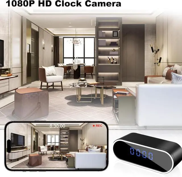 Alt view image 2 of 6 - Smart Clock Camera, WiFi HD 1080P Wireless Mini Camera with Night Vision, Motion Detection, and Remote Viewing, Nanny Cam for Baby/Elder/Pet Care