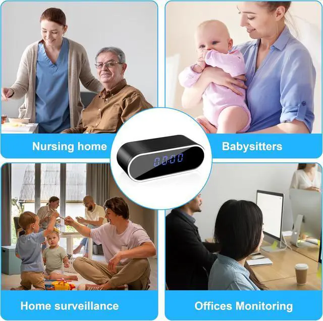 Alt view image 6 of 6 - Smart Clock Camera, WiFi HD 1080P Wireless Mini Camera with Night Vision, Motion Detection, and Remote Viewing, Nanny Cam for Baby/Elder/Pet Care