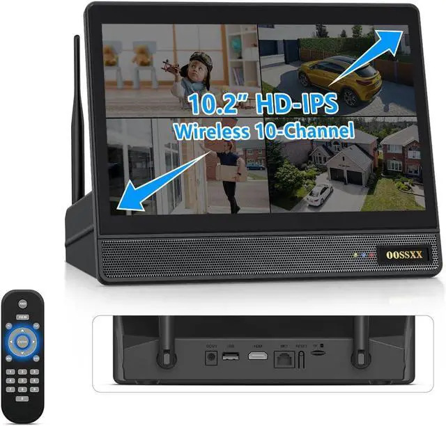 Main image of (2026 New) 10CH Wireless NVR Recorder with 10.1" IPS Monitor No HDD, 5MP Dual-Band 2.4G/5.8G WiFi, Supports Wireless & Wired Cameras, 2-Way Audio, Free APP No Monthly Fee, Up to 8TB HDD