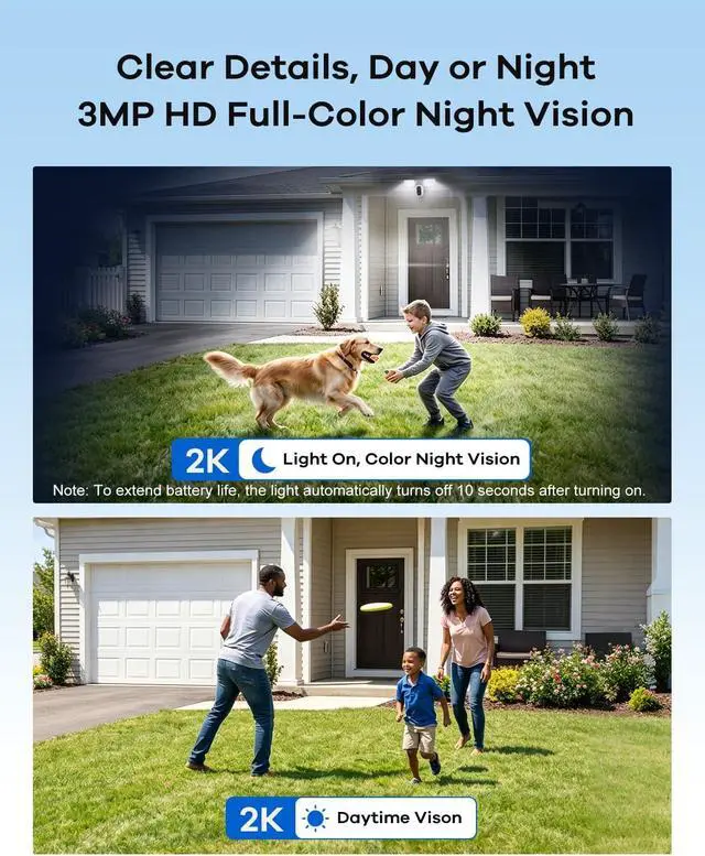 Alt view image 2 of 7 - Solar Floodlight Camera Outdoor, 2K Security Camera with 1600LM Dual Lights, 24/7 Recording, PIR and Motion Alerts, Color Night Vision, 2-Way Audio, Siren, 2.4GHz WiFi, Compatible with Alexa