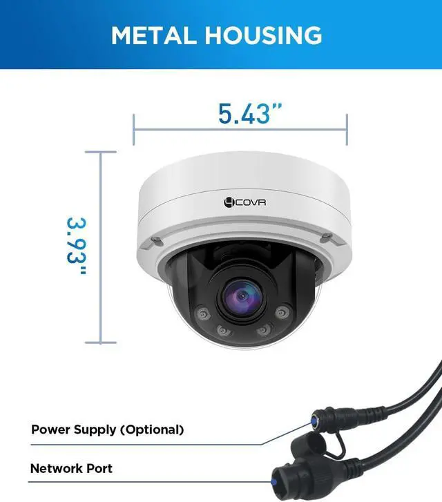 Alt view image 6 of 7 - 4COVR 5MP PoE Security AutoFocus Dome IP Wired Camera with Mic, LY57BA5MA