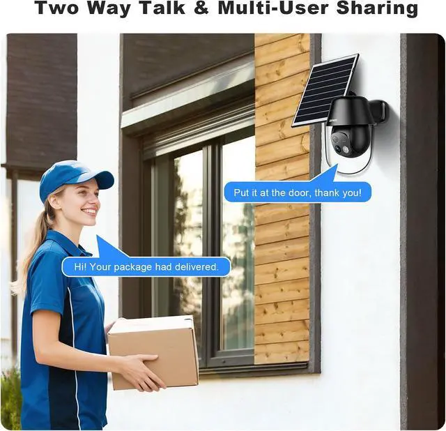 Alt view image 3 of 3 - Solar Security Camera, 4G LTE No WiFi Needed, Outdoor PTZ, Ultra HD, Motion Detection, Two Way Talk, with SIM Card