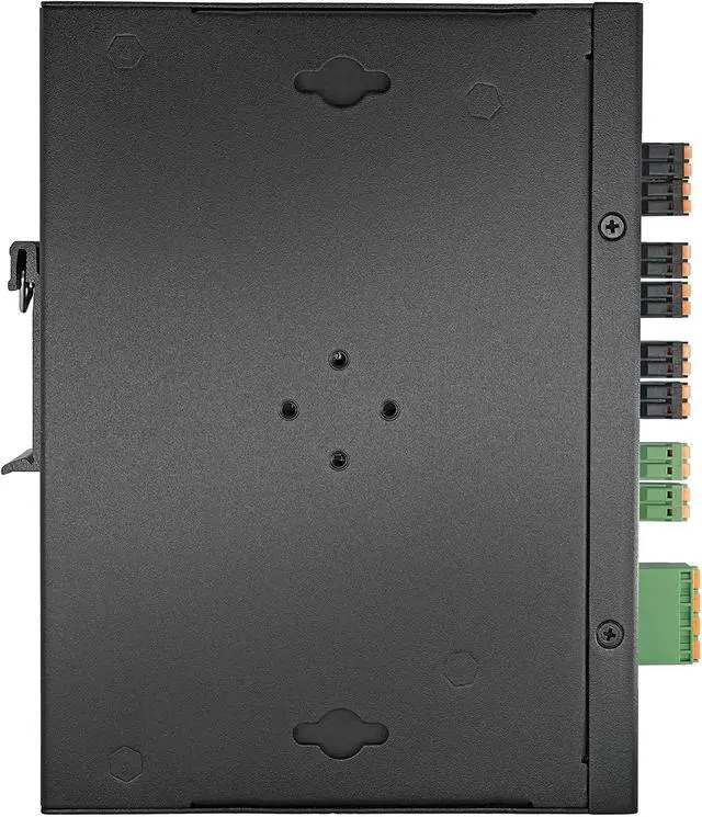 Alt view image 6 of 7 - Industrial 8-Port Gigabit PoE+ Switch with 2 SFP, 12-48VDC Input, 2 x 12VDC & 4 x 24VDC Outputs, Layer 2 Managed, 240W PoE Budget, 6KV Surge Protection, DIN-Rail Mount