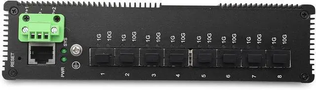 Alt view image 4 of 5 - Industrial Din Rail Switch Gigabit Ethernet Switches with SFP+ interfaces 8 Ports 10G SFP+ Management Industrial Ethernet Switch POE