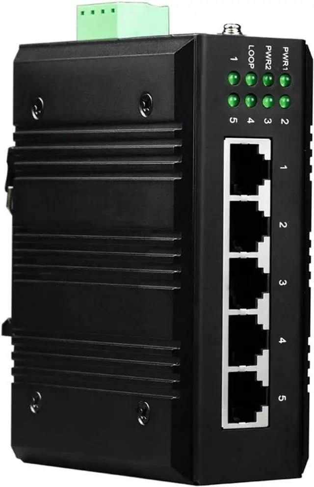 Main image of Industrial Din Rail Switch Gigabit Ethernet Din Rail Unmanaged 5 Ports Gigabit Ethernet Industrial Network Switch