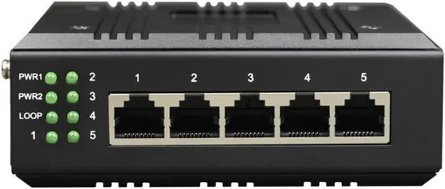 Alt view image 2 of 5 - Industrial Din Rail Switch Gigabit Ethernet Din Rail Unmanaged 5 Ports Gigabit Ethernet Industrial Network Switch