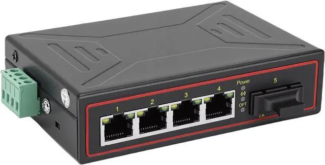 Main image of Diyeeni Industrial Ethernet Switch, 1 Gigabit SFP Optical Port 4 10 100 Mbps RJ45 Ports with IEEE 802.3 Support for Fiber Media Conversion