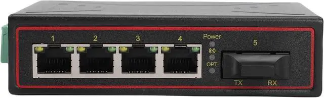 Alt view image 6 of 7 - Luqeeg Industrial Ethernet Switch, Ethernet Fiber Media Converter, Network Switch with 1 SFP & 4 RJ45 Ports, 10 100Mbps & Hot Swappable Fiber Port, Ideal for Network Operation