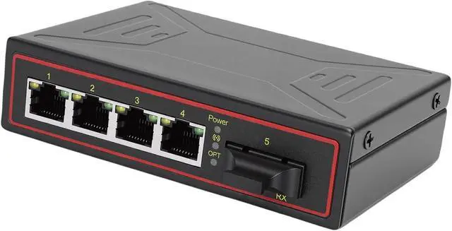 Alt view image 7 of 7 - Jiawu Ethernet Fiber Media Converter Industrial Switch Featuring 1 Optical Port and 4 Ethernet Ports for High Efficiency Networking 0-120 Km