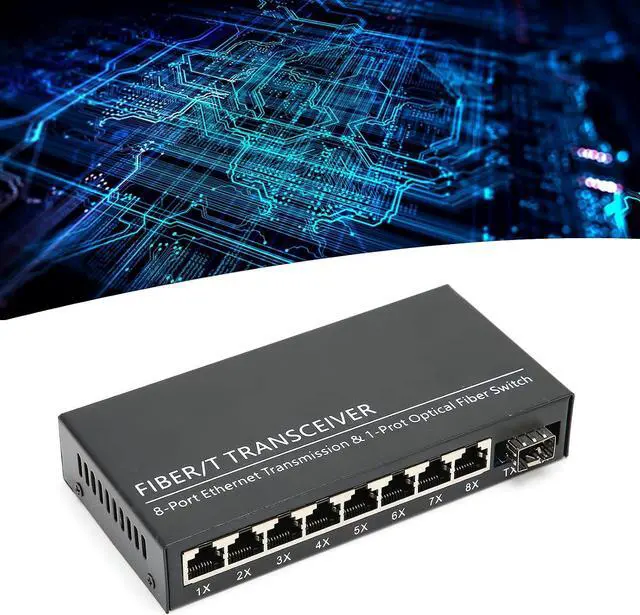 Main image of 1 Fiber 8 Port Gigabit Ethernet Switch Single Mode Dual Fiber Converter