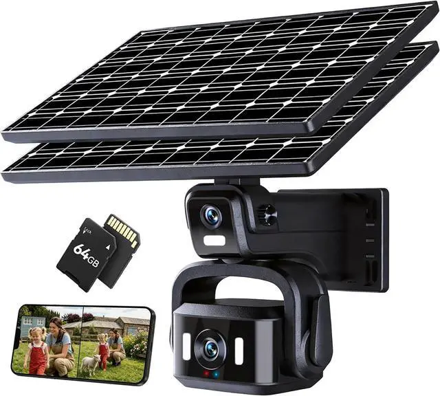 Main image of 4G/5G LTE Cellular Security Camera, 4K Solar Powered Cameras for Home Security, 360° PTZ Outdoor Waterproof Camera with 10X Zoom, Includes 1-Day Free Trial Data SIM & 64GB SD Card (4+4MP)