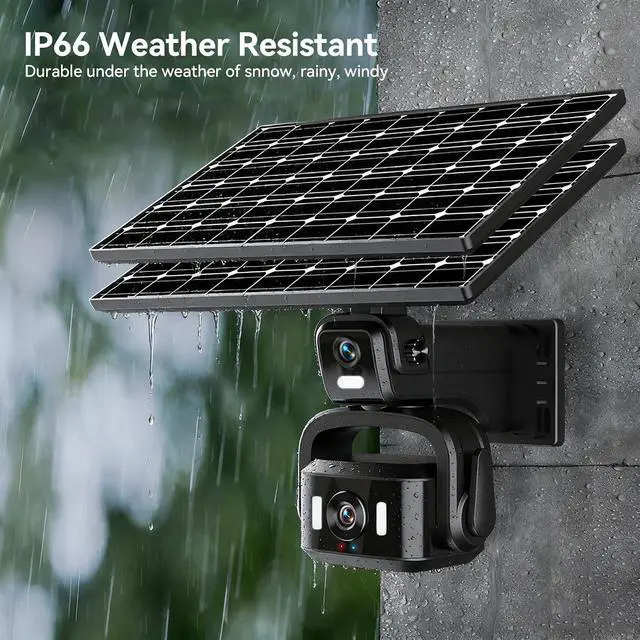Alt view image 6 of 7 - 4G/5G LTE Cellular Security Camera, 4K Solar Powered Cameras for Home Security, 360° PTZ Outdoor Waterproof Camera with 10X Zoom, Includes 1-Day Free Trial Data SIM & 64GB SD Card (4+4MP)