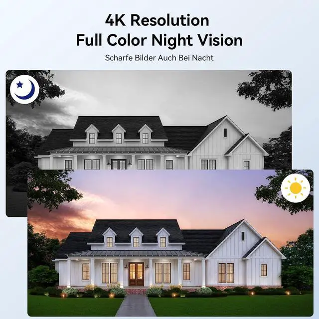 Alt view image 4 of 7 - 4G/5G LTE Cellular Security Camera, 4K Solar Powered Cameras for Home Security, 360° PTZ Outdoor Waterproof Camera with 10X Zoom, Includes 1-Day Free Trial Data SIM & 64GB SD Card (4+4MP)