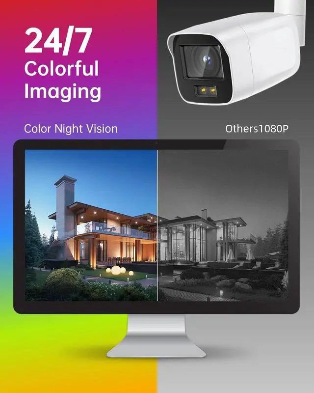 Alt view image 3 of 7 - 8MP 4K PoE Fixed Bullet IP Camera with 24/7 Colorful Imaging, Human/Vehicle Detection, H.265+, 130dB WDR, Built-in Microphone, Compatible with NVR/Connect APP 2CD2087G2-LU 4mm