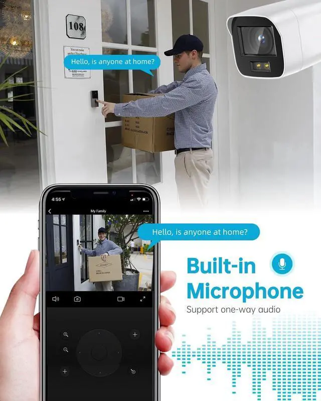 Alt view image 4 of 7 - 8MP 4K PoE Fixed Bullet IP Camera with 24/7 Colorful Imaging, Human/Vehicle Detection, H.265+, 130dB WDR, Built-in Microphone, Compatible with NVR/Connect APP 2CD2087G2-LU 4mm