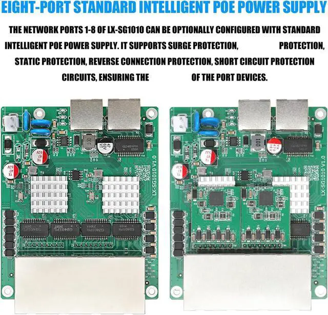 Alt view image 4 of 7 - 10 Port Gigabit Ethernet Switches with 8 PoEs Port Design for Home Offices and Surveillances Systems