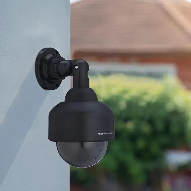 Alt view image 2 of 7 - Relaxdays 2 x Fake Surveillance Camera, Dummy Camera, with Flashing LED, HxWxD: 23.5 x 12.5 x 14 cm, Deterrent, Black