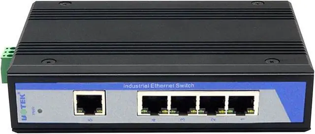 Alt view image 2 of 6 - 1PCS Industrial Grade 100M 5 Ports Unmanaged Ethernet Switch DIN-Rail Without Power UT-6405