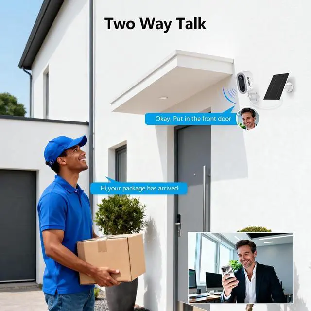 Alt view image 5 of 7 - 4MP Solar Security Cameras Wireless Outdoor, 355° Pan Tilt Motion Detection,Color Night Vision, 5GHz/2.4GHz WiFi, IP65, 2-Cam Kit with 64GB Local Storage, No Monthly Fee Camera for Home Security