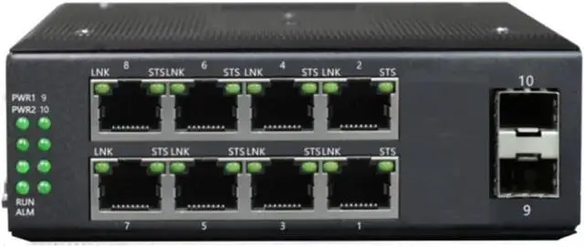 Alt view image 6 of 6 - Industrial Din Rail Switch Gigabit Ethernet for Managed l2 8 Port Ring Network Switch Fast Gigabit Ethernet Industrial Poe Switch with SFP Optical Fiber Slot