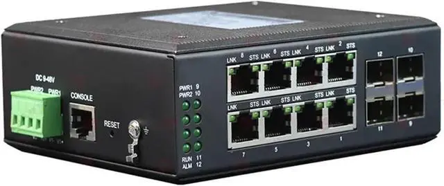 Alt view image 3 of 6 - Industrial Din Rail Switch Gigabit Ethernet for Managed l2 8 Port Ring Network Switch Fast Gigabit Ethernet Industrial Poe Switch with SFP Optical Fiber Slot