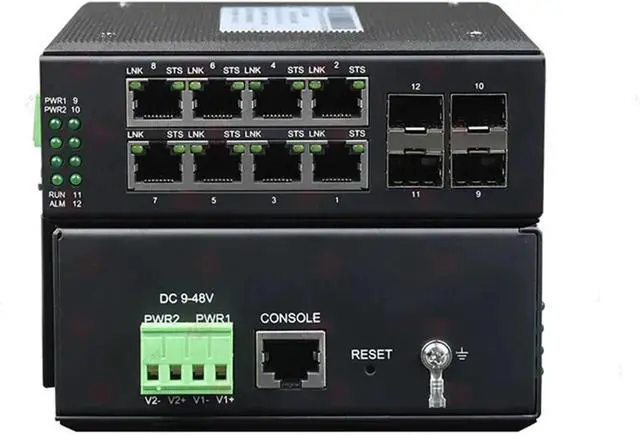 Alt view image 5 of 6 - Industrial Din Rail Switch Gigabit Ethernet for Managed l2 8 Port Ring Network Switch Fast Gigabit Ethernet Industrial Poe Switch with SFP Optical Fiber Slot